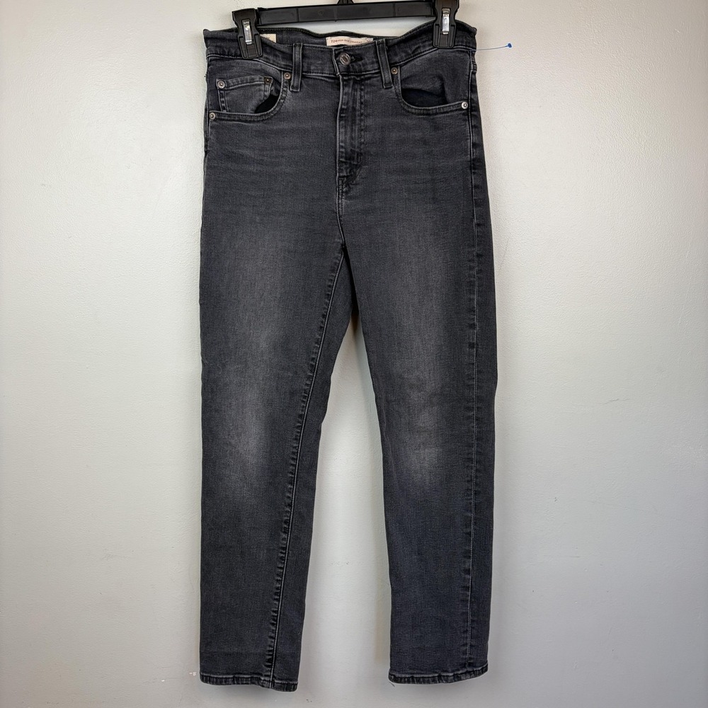 Levis‎ 724 High Rise Straight Jeans Womens 29x28 Gray Premium Stretch Denim